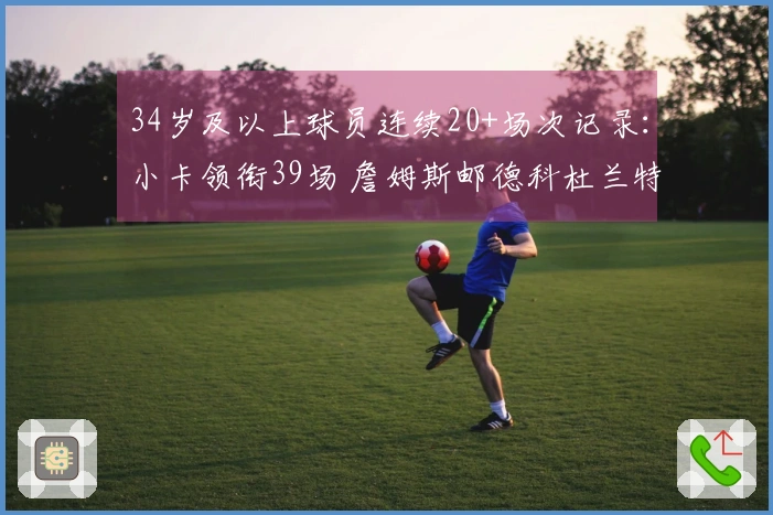 34岁及以上球员连续20+场次记录：小卡领衔39场 詹姆斯邮德科杜兰特在列